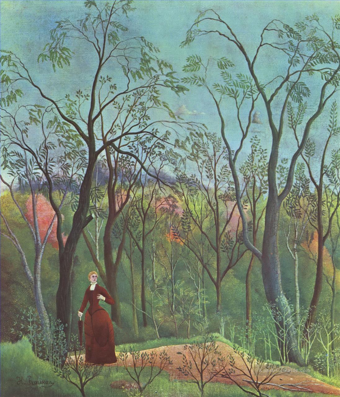 Die Wanderung im Wald 1890 Henri Rousseau Post Impressionismus Naive Primitivismus Ölgemälde